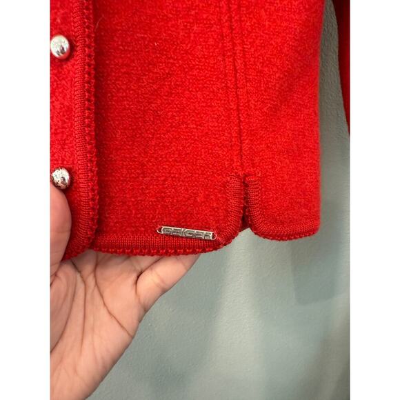 Flawless GEIGER tyrol red wool jacket blazer coat AUSTRIA 38 - Picture 3 of 5